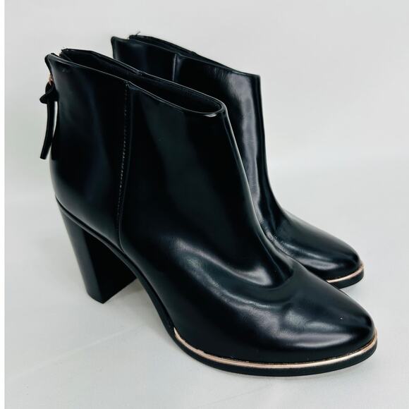 Ted Baker Vaully Leather Ankle Booties Almond Toe Boots in Black Size 36.5 NEW - Picture 2 of 12